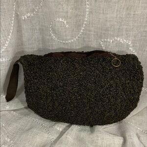 Vintage Talon fur hand warmer muff with pocket